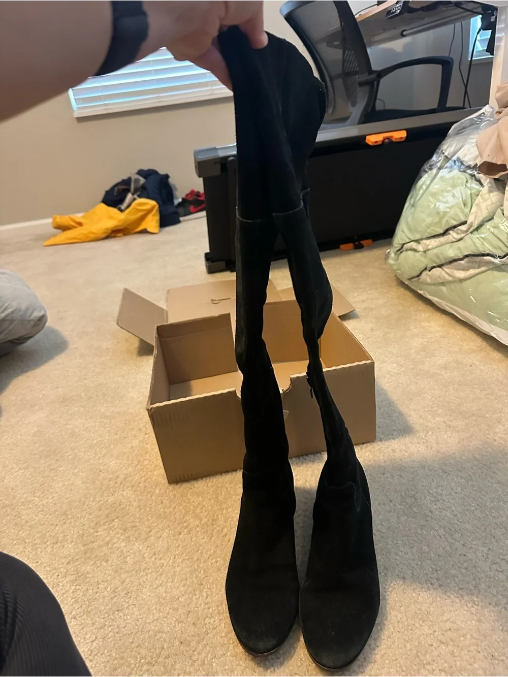 Steve Madden Black Suede Over-the-Knee Boots
